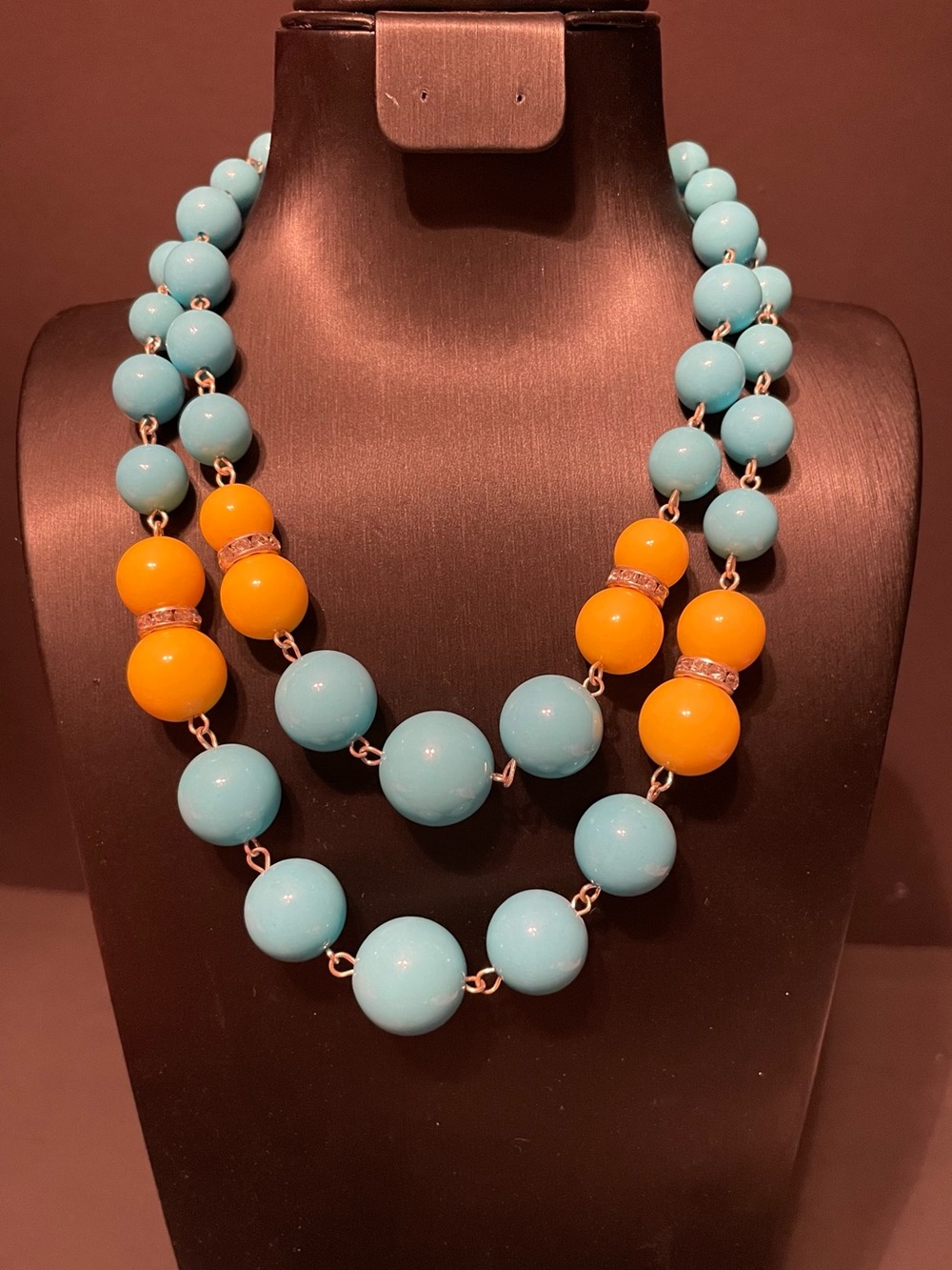 Turquoise and Yellow Beaded Statement Necklace